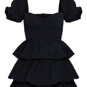 Fashion Nova mini black dress ruffles